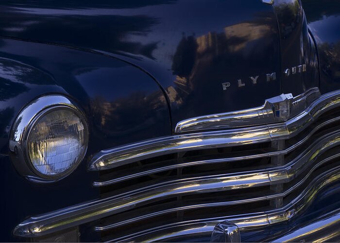1949 Plymouth Greeting Card featuring the photograph 1949 Plymouth Deluxe by Cathy Anderson