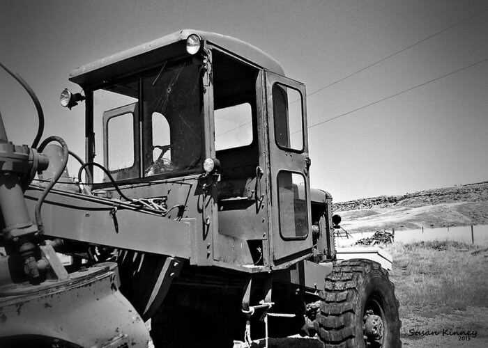 Road Grader Greeting Card featuring the photograph 1950 Austin Western Grader by Susan Kinney