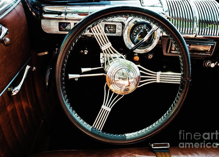1950 Greeting Card featuring the photograph 1950 Plymouth Coupe Dashboard by M G Whittingham