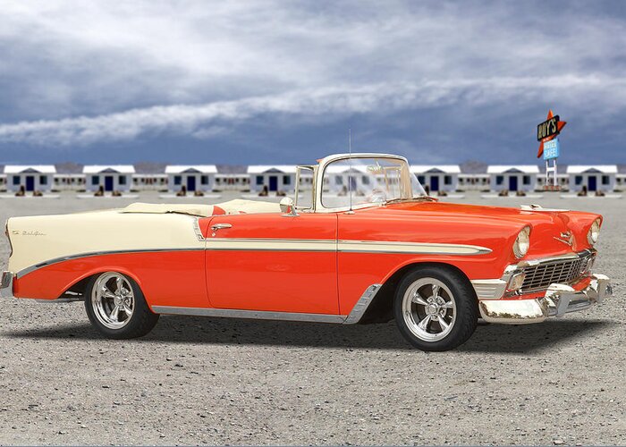 1956 Chevy Greeting Card featuring the photograph 1956 Chevrolet Belair Convertible by Mike McGlothlen
