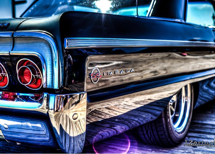 J. Zaring Greeting Card featuring the photograph 1964 Impala Rear Fender by Joshua Zaring