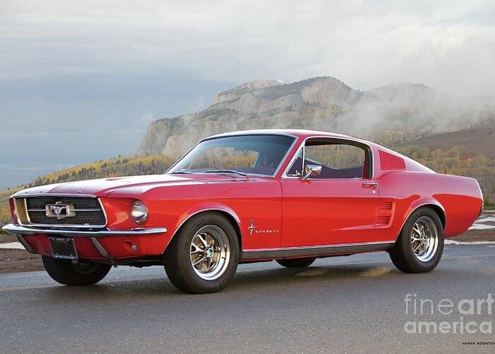 Automobile Greeting Card featuring the photograph 1967 Mustang Fastback I by Dave Koontz