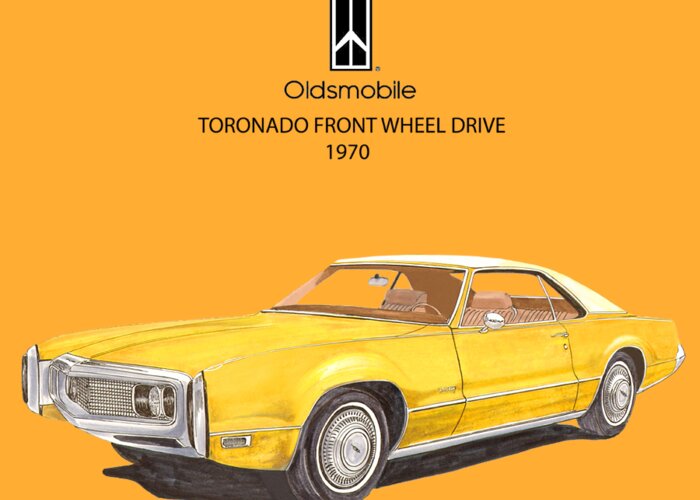 Tee Shirt Art Of Jack's 1970 Oldsmobile Toronado Terrific Greeting Card featuring the painting 1970 Oldsmobile Toronado #1970 by Jack Pumphrey
