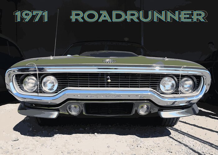 Plymouth Greeting Card featuring the drawing 1971 Roadrunner by Darrell Foster