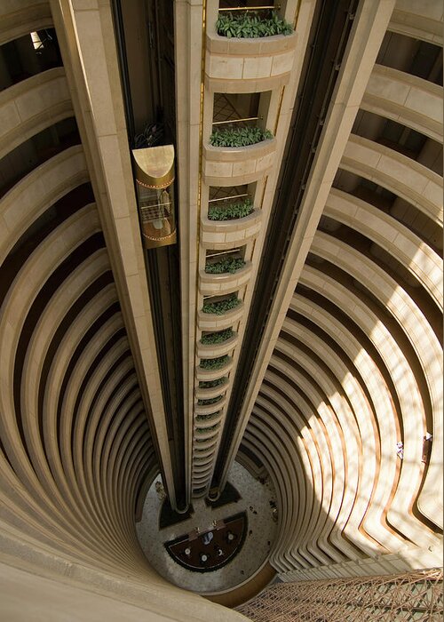 Architecture Greeting Card featuring the photograph Atrium of the Grand Hyatt in Santiago by Carl Purcell