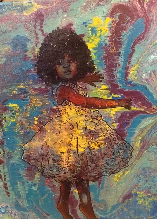 Acrylic Painting Greeting Card featuring the painting Baby Dancer #2 by Karen Buford