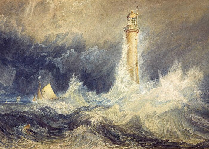1819 Greeting Card featuring the painting Bell Rock Lighthouse by MotionAge Designs
