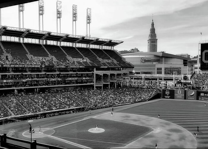 Progressive Field Greeting Card featuring the photograph Bleacher View - Progressive Field, Cleveland #2 by Mountain Dreams