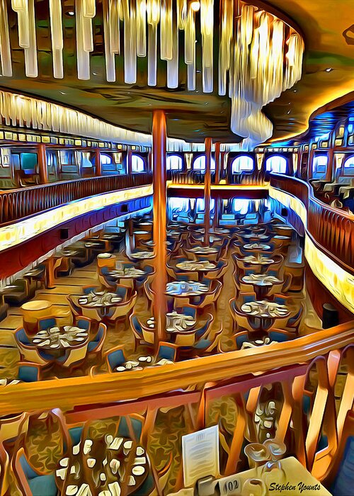 Carnival Pride Greeting Card featuring the digital art Carnival Pride Normandie Restaurant #2 by Stephen Younts