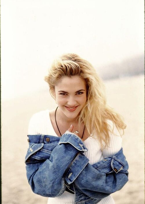 Drew Barrymore Greeting Card featuring the photograph Drew Barrymore #2 by Jackie Russo