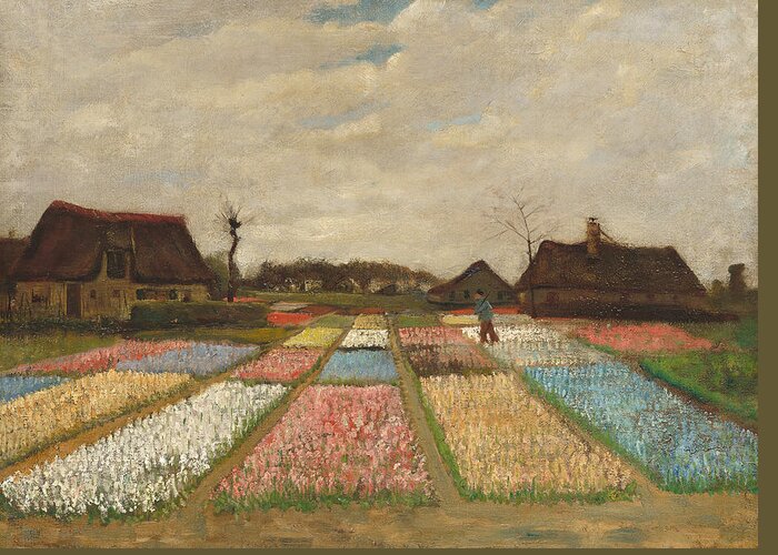 Tulip Greeting Card featuring the painting Flower Beds in Holland by Vincent Van Gogh