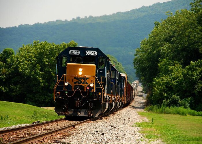 Train Greeting Card featuring the photograph Freight Train #2 by Kenny Glover