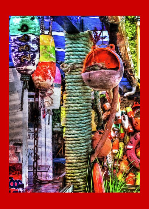 Hdr Greeting Card featuring the photograph Ginos Buoys by Thom Zehrfeld