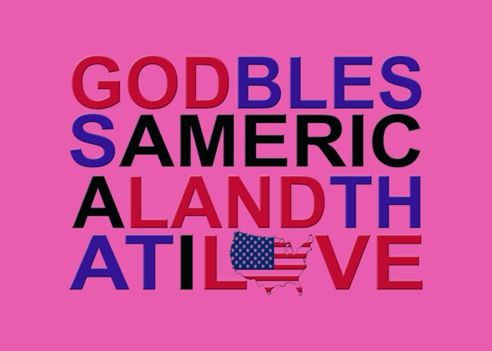 God Greeting Card featuring the digital art God Bless America #2 by Mal Bray