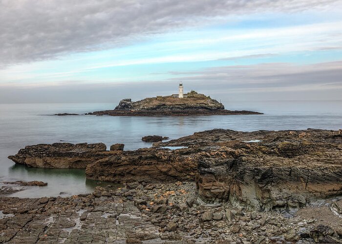 Godrevy Lighthouse Greeting Card featuring the photograph Godrevy Lighthouse - England #2 by Joana Kruse