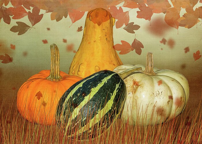 Pumpkins Greeting Card featuring the photograph Harvest Time by Cathy Kovarik