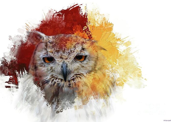 Indian Eagle-owl Greeting Card featuring the photograph Indian Eagle-Owl #2 by Eva Lechner