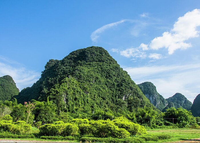 Scenery Greeting Card featuring the photograph Karst mountains scenery #2 by Carl Ning
