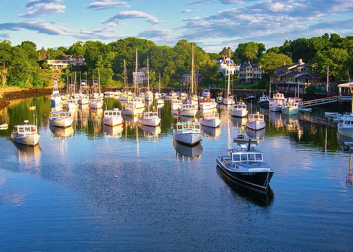 Boat Greeting Card featuring the photograph Lobster Boats - Perkins Cove - Maine #2 by Steven Ralser