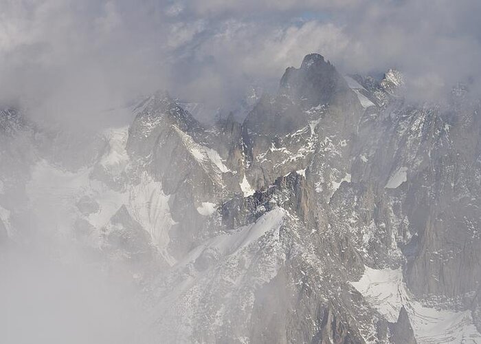 Aiguille Du Midi Greeting Card featuring the photograph Mist at Aiguille du Midi #2 by Stephen Taylor