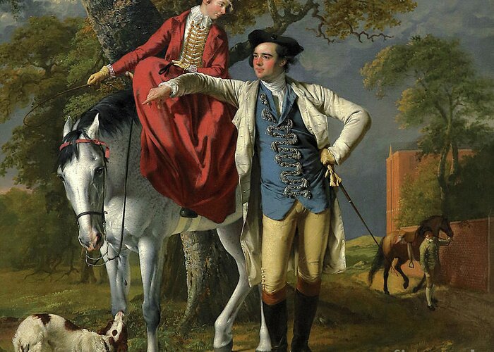 Horse Greeting Card featuring the painting Mr and Mrs Thomas Coltman by Joseph Wright of Derby