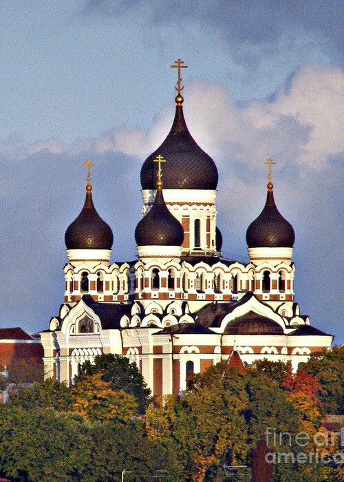 Churches Greeting Card featuring the photograph Nevsky Cathedral Estonia #2 by Louise Peardon
