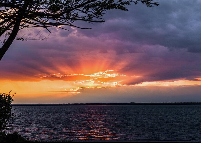 Sun Greeting Card featuring the photograph Lake Erie Sunset #1 by Dave Niedbala