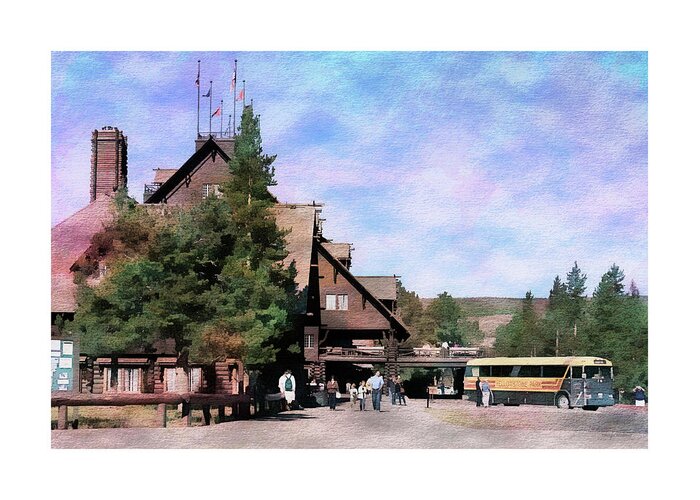Yellowstone Greeting Card featuring the photograph Old Faithful Inn #3 by Margie Wildblood