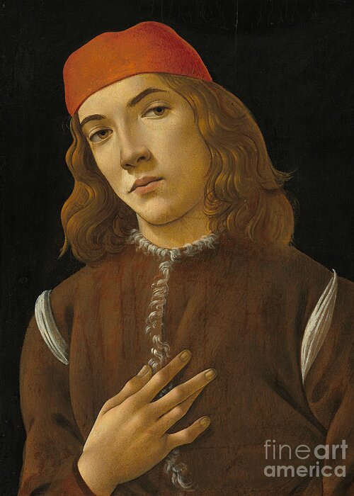 Portrait Of A Youth Greeting Card featuring the painting Portrait of a Youth by Sandro Botticelli
