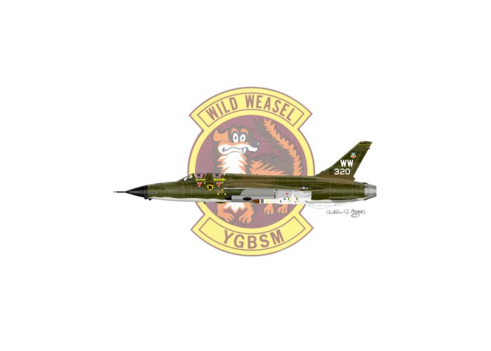Republic Greeting Card featuring the digital art Republic F-105G Thunderchief 561TFS #1 by Arthur Eggers