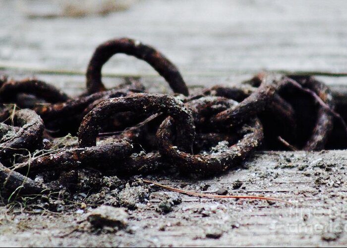 Rust Greeting Card featuring the photograph Rusty Chain by Deena Withycombe