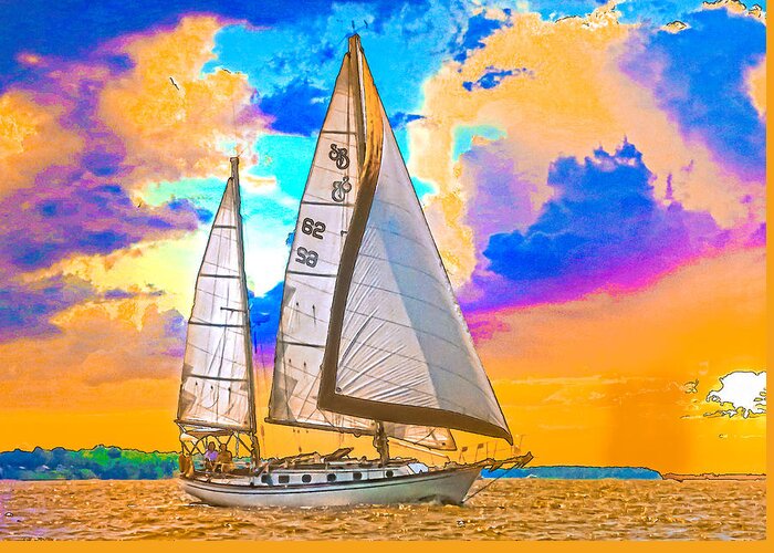 Sunset Greeting Card featuring the photograph Shannon 38 by Richard Goldman