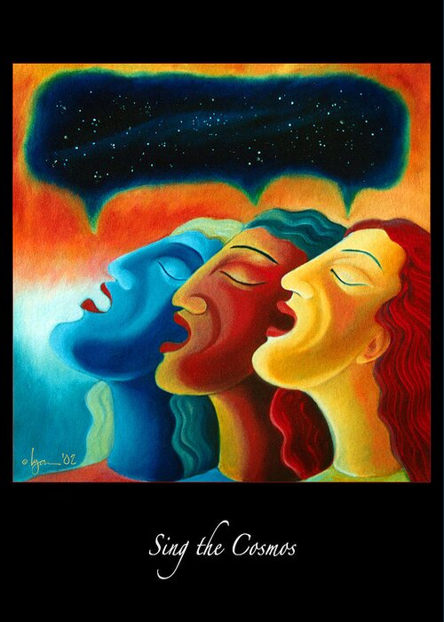 Dreams Greeting Card featuring the painting Sing the Cosmos #2 by Angela Treat Lyon