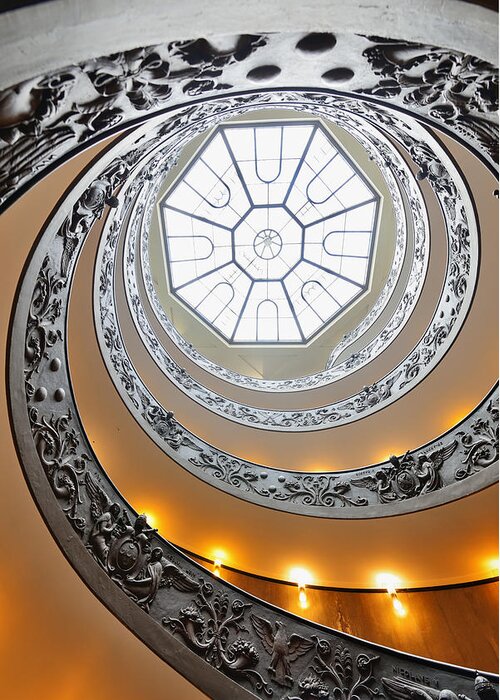 Vatican Greeting Card featuring the photograph Spiral staircase #2 by Songquan Deng