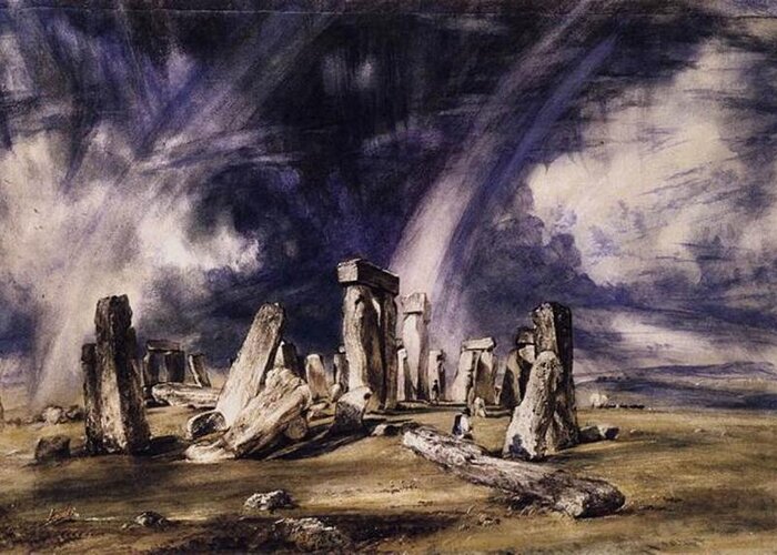 John Constable Greeting Card featuring the painting Stonehenge #5 by John Constable