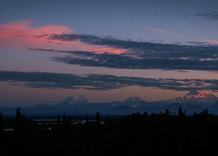 Alaska Greeting Card featuring the photograph Sunrise and the Alaska Range #2 by Benjamin Dahl