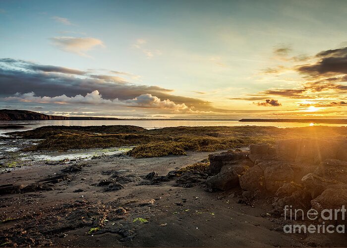 Sunset Greeting Card featuring the photograph sunset Iceland by Gunnar Orn Arnason