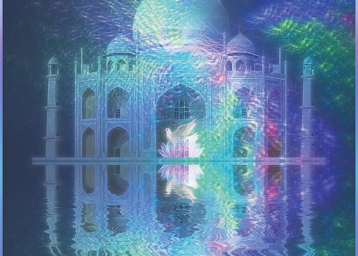 Symbolic Digital Art Greeting Card featuring the digital art Taj Mahal #2 by Harald Dastis