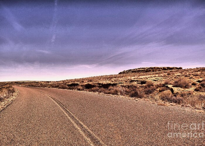 Road Greeting Card featuring the photograph That long long road #2 by Jeff Swan