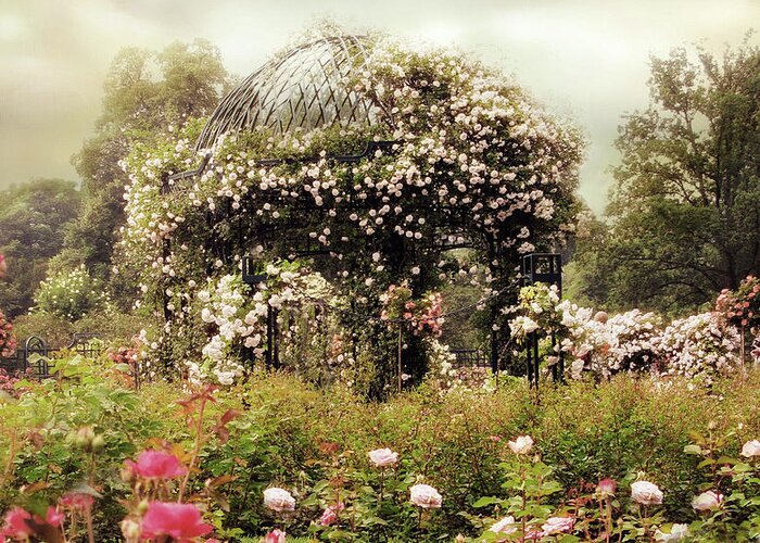 Rose Garden Greeting Card featuring the photograph The Rose Gazebo by Jessica Jenney