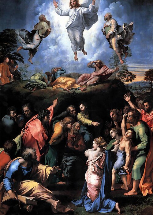 Raphael Greeting Card featuring the painting The Transfiguration by Troy Caperton