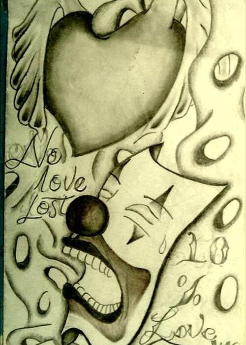 Black Art Greeting Card featuring the drawing Untitled #2 by A S 