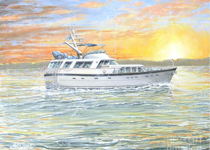 Seascape Greeting Card featuring the painting Untitled #2 by Bob George