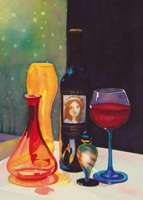 Glass Greeting Card featuring the painting Untitled Glass #2 by Terry Honstead