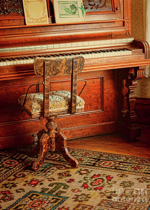 Piano Greeting Card featuring the photograph Vintage Piano #2 by Jill Battaglia