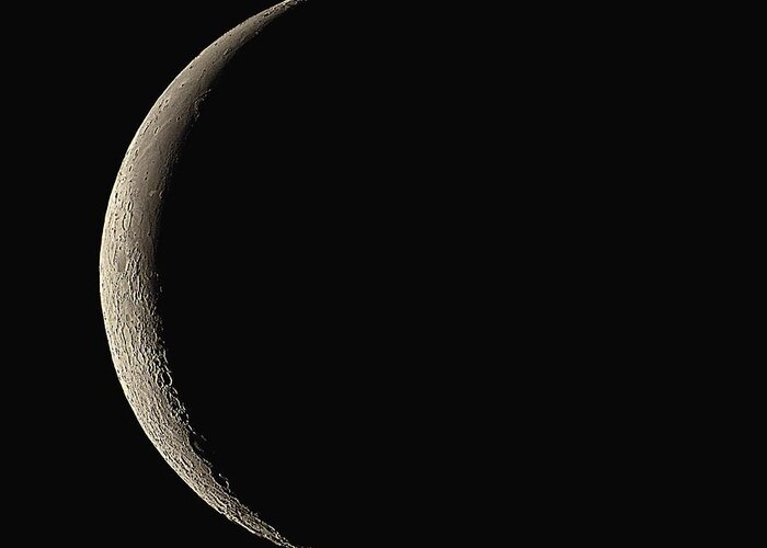 Moon Greeting Card featuring the photograph Waning Crescent Moon #2 by Eckhard Slawik