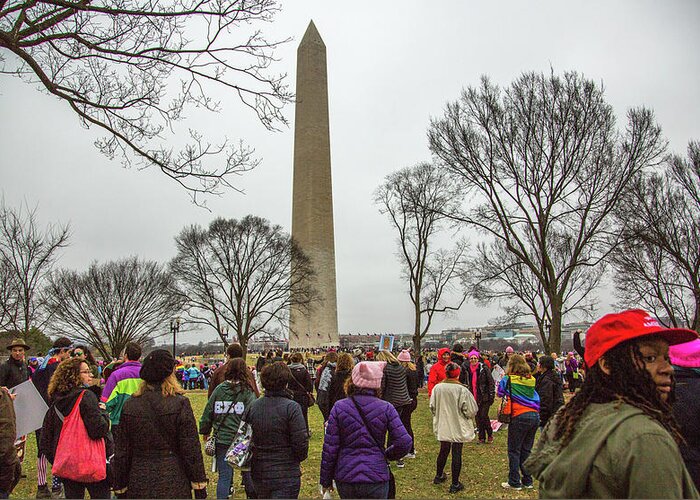 Washington Greeting Card featuring the photograph Women's March, Washington DC, 2016 #2 by Kathleen McGinley