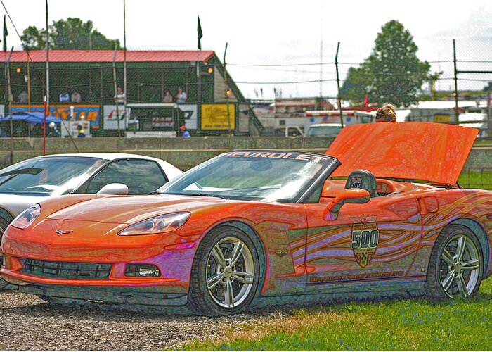 2007 Greeting Card featuring the digital art 2007 Indianapolis Pace car by Darrell Foster