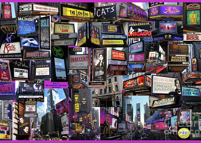 Broadway Greeting Card featuring the photograph 2017 Broadway Spring Collage by Steven Spak