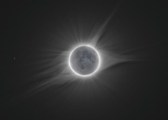 Eclipse Greeting Card featuring the photograph 2017 Eclipse with Earth Shine by Dennis Sprinkle